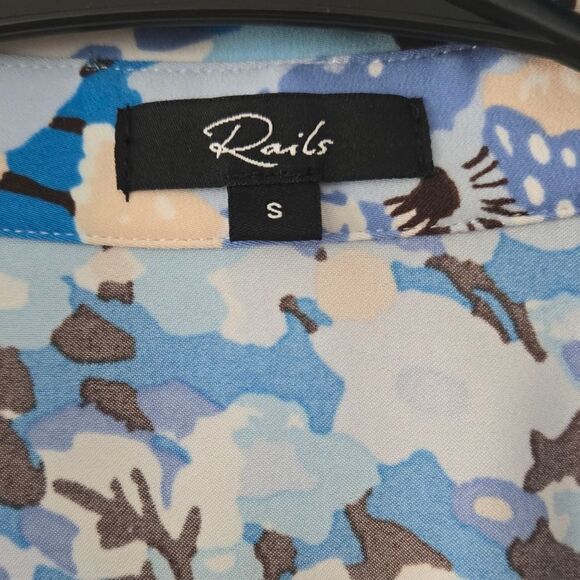 Rails Lisa Floral Ruched Long Sleeve Shirt NWOT - Picture 5 of 7